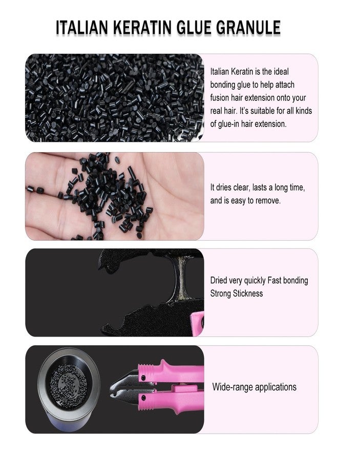 coloryoung 50g Black Clear Italian Fusion Keratin Glue Pellets Granules Beads for Nail/I Tip Hair Extensions - Image 5